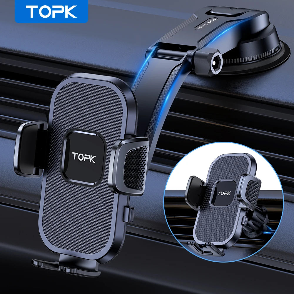 TOPK Car Phone Holder Gravity Stand for iPhone Xiaomi Samsung Car Mobile Support for Dashboard Windshield Air Vent Phone Mount