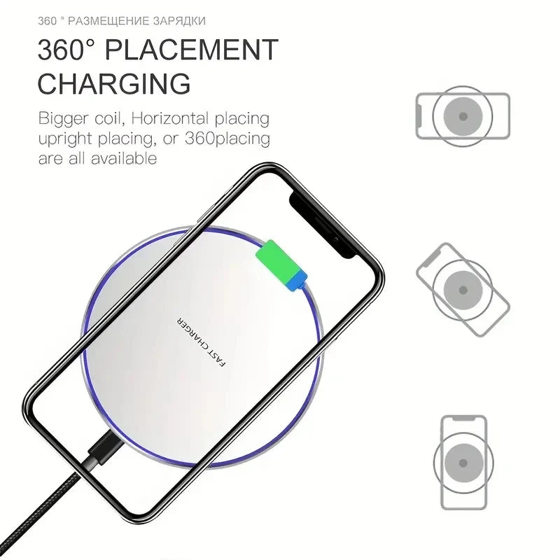 Wireless Charger Mobile Phone Chargers Pad Stand For iPhone 16 15 14 13 12 11 Pro Max Samsung Xiaomi Fast Charging Dock Station